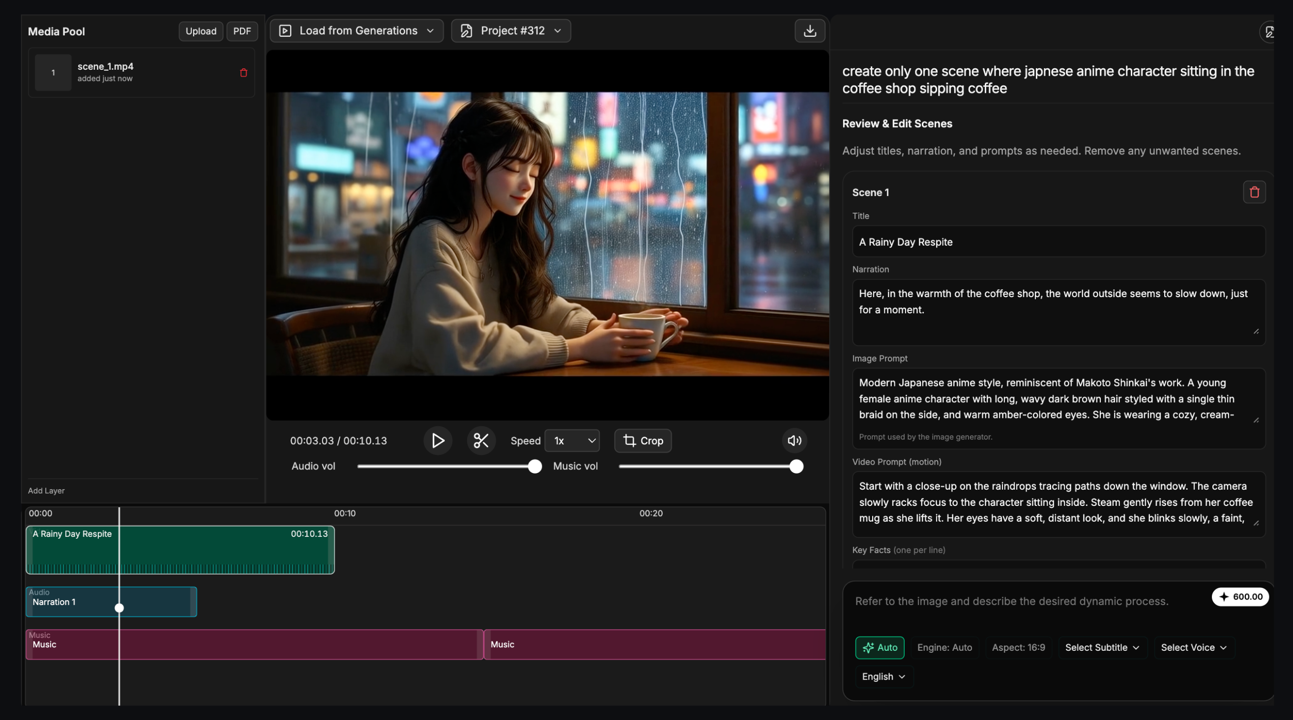 Professional Video Creation Interface